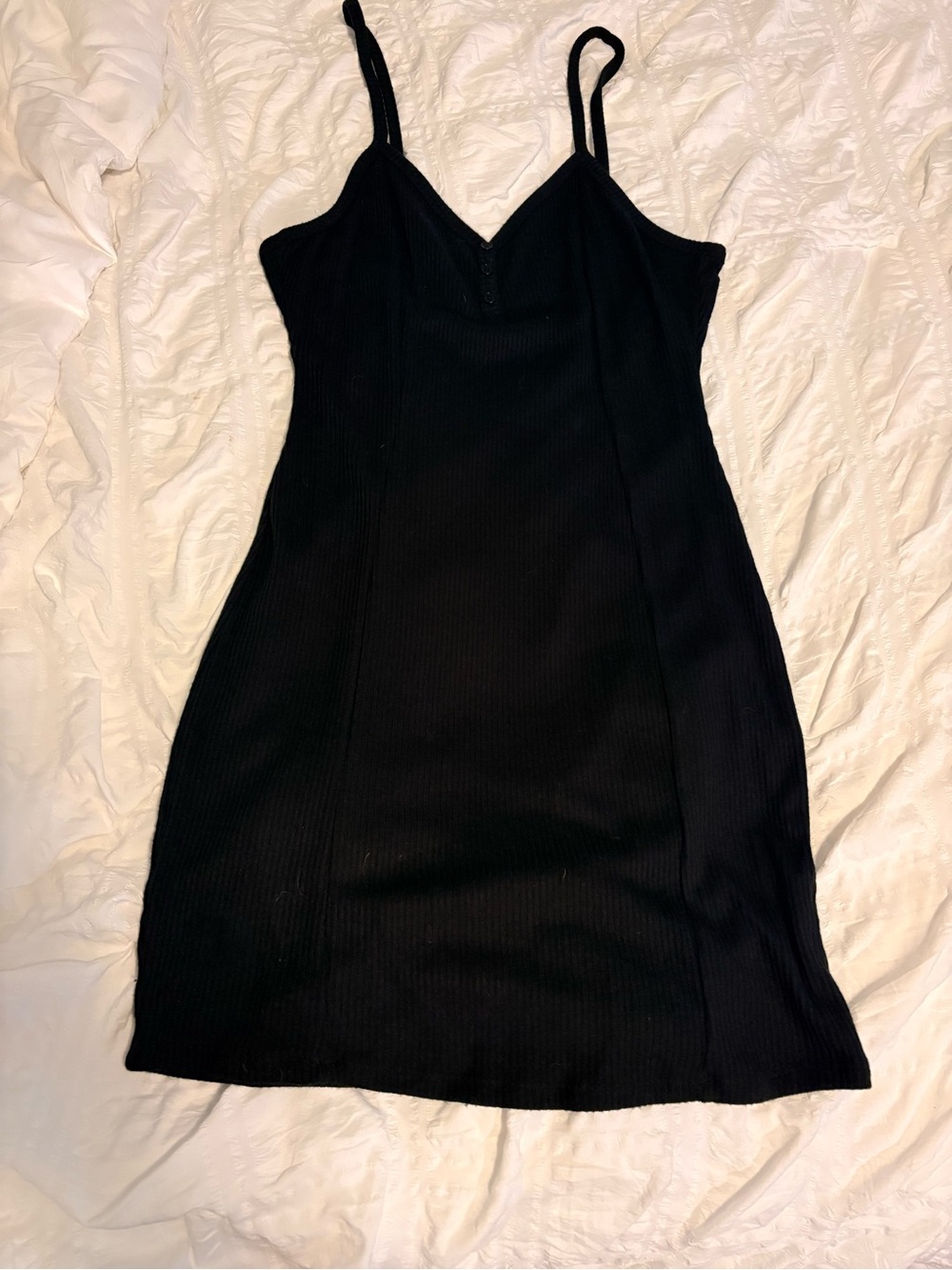 Classic Black Ribbed Mini Dress